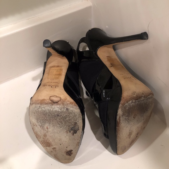 Dior Patent Leather Slingback Pumps with Mesh - Picture 4 of 5